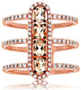 LARGE 1.02CT DIAMOND & AAA MORGANITE 14K ROSE GOLD 3D OVAL & ROUND HALO BAR RING