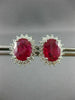 ESTATE 4.87CT DIAMOND & AAA RUBY 18KT WHITE GOLD 3D PRINCESS DIANA STUD EARRINGS