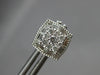 .90CT DIAMOND 14KT WHITE GOLD 3D ROUND & BAGUETTE SQUARE FILIGREE STUD EARRINGS