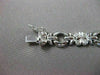 ANTIQUE WIDE .64CT DIAMOND 14KT WHITE GOLD 3D LINK FLORAL LOVE BRACELET #11573