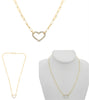 .25CT DIAMOND 14K YELLOW GOLD 3D CLASSIC PAVE OPEN HEART OVAL LINK LOVE NECKLACE