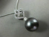 ESTATE .50CT DIAMOND & AAA TAHITIAN PEARL 18KT WHITE GOLD FLOATING HEART PENDANT