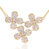 ESTATE 1.02CT DIAMOND 14KT ROSE GOLD CLASSIC TRI FLOWER TRIANGULAR FUN NECKLACE