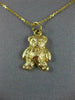 ESTATE 14KT YELLOW GOLD 3D HANDCRAFTED HAPPY TEDDY BEAR FLOATING PENDANT #25080
