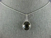 ESTATE 4.0CT AAA SMOKEY TOPAZ 14KT WHITE GOLD 3D CLASSIC BEZEL OVAL PENDANT