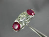 ANTIQUE LARGE 4.33CT DIAMOND & AAA RUBY PLATINUM 3D THREE STONE ENGAGEMENT RING