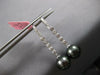 LARGE .36CT DIAMOND & AAA TAHITIAN PEARL 14KT WHITE GOLD BEZEL HANGING EARRINGS