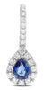 1.13CT DIAMOND & AAA SAPPHIRE 14KT WHITE GOLD PEAR SHAPE HALO HANGING EARRINGS