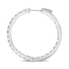 LARGE 3.0CT DIAMOND 14K WHITE GOLD 3D CLASSIC INSIDE OUT HOOP HANGING EARRINGS