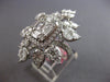 ESTATE EXTRA LARGE 4.06CT DIAMOND 18KT WHITE GOLD 3D SQUARE FLOWER COCKTAIL RING