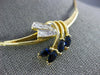 ESTATE LARGE 1.20CT DIAMOND & AAA SAPPHIRE 14KT YELLOW GOLD LEAF NECKLACE #1112