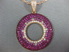 LARGE 3.45CT DIAMOND & AAA PINK SAPPHIRE 18KT ROSE GOLD CIRCLE OF LIFE PENDANT