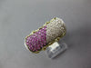 WIDE 1.13CT DIAMOND & AAA SAPPHIRE 18KT WHITE GOLD MULTI ROW FILIGREE BOW RING