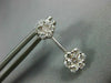 ESTATE 1.06CT DIAMOND 14KT WHITE GOLD 3D DOUBLE FLOWER HANGING EARRINGS #155