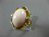 ANTIQUE LARGE .1CT OLD MINE DIAMOND AAA CORAL 14K YELLOW GOLD FLOWER RING 19562