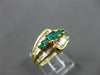 ESTATE 1.10CT DIAMOND & EMERALD 14K YELLOW GOLD GRADUATING ENGAGEMENT RING 12115