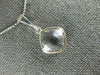 ESTATE AAA CRYSTAL 14KT WHITE GOLD 3D CLASSIC BEZEL CUSHION PENDANT
