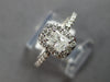 ESTATE .60CT DIAMOND 14KT WHITE GOLD ROUND & CUSHION HALO SQUARE ENGAGEMENT RING