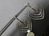 ESTATE LARGE .75CT DIAMOND 14KT WHITE GOLD 3D TRIPLE HEART LOVE HANGING EARRINGS