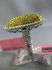 EXTRA LARGE 2.21CT WHITE & INTENSE YELLOW DIAMOND 18K 2TONE GOLD MICRO PAVE RING