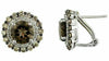3.61CT WHITE & MOCHA DIAMOND & AAA SMOKY TOPAZ 14KT WHITE GOLD CLIP ON EARRINGS