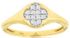 ESTATE .13CT DIAMOND 14KT YELLOW GOLD CLASSIC ROUND 3D FLOWER LOVE RING