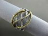 ESTATE WIDE .73CT DIAMOND 18KT TWO TONE GOLD MULTI ROW CRISS CROSS INFINITY RING