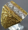 ESTATE LARGE .49CT DIAMOND 14KT 2 TONE GOLD 3D 3 STONE BAR RECTANGULAR MENS RING