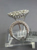 ESTATE LARGE 1.47CT ROUND DIAMOND 14KT WHITE GOLD OVAL OPEN CLUSTER TENSION RING