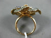 ESTATE EXTRA LARGE 1.62CT MULTI COLOR DIAMOND 18KT ROSE GOLD 3D FLOWER LOVE RING