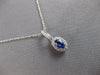 .91CT DIAMOND & AAA CEYLON SAPPHIRE 14KT WHITE GOLD OVAL HALO FLOATING PENDANT
