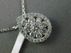 ESTATE .73CT DIAMOND 18KT WHITE GOLD 3D CLASSIC CLUSTER PEAR SHAPE HALO PENDANT