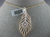 ESTATE LARGE 1.40CT DIAMOND 14KT WHITE & ROSE GOLD MULTI LEAF TEAR DROP PENDANT