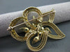 ANTIQUE LARGE .75CT DIAMOND & EMERALD 14K YELLOW GOLD 3D FLOWER LEAF DESIGN 2412