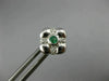 ESTATE .15CT DIAMONDS & AAA EMERALD 14KT WHITE GOLD FLOWER SQUARE STUD EARRINGS