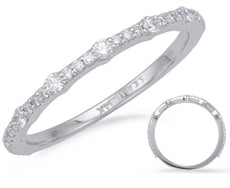 .27CT DIAMOND 14KT WHITE GOLD 3D CLASSIC BAMBOO 3/4TH ETERNITY ANNIVERSARY RING
