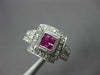 ESTATE WIDE .84CT DIAMOND & AAA RUBY 14K WHITE GOLD PRINCESS & ROUND SQUARE RING
