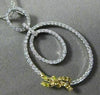 ESTATE LARGE .52CT WHITE & FANCY YELLOW DIAMOND 18K 2 TONE GOLD OVAL BOW PENDANT