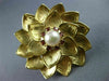 ANTIQUE LARGE .24CT GARNET & PEARL 14KT YELLOW GOLD FLOWER FILIGREE BROOCH 20413