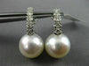ESTATE LARGE .72CT DIAMOND & AAA SOUTH SEA PEARL 18K WHITE GOLD 5 STONE EARRINGS