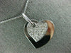 ANTIQUE .93CT DIAMOND 14KT WHITE GOLD 3D PAVE DOUBLE HEART LOVE PENDANT #1708