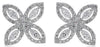 1.14CT DIAMOND 18KT WHITE GOLD ROUND & MARQUISE 4 LEAF CLOVER LOVE STUD EARRINGS