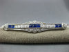 ANTIQUE LARGE 2.70CT OLD MINE DIAMOND & AAA SAPPHIRE 14KT WHITE GOLD BROOCH PIN