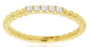 .11CT DIAMOND 14K YELLOW GOLD 3D ROUND 5 STONE SHARED PRONG BEADED FUN LOVE RING