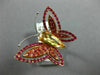 ESTATE LARGE 2.05CT MULTI GEM 18KT WHITE & ROSE GOLD HANDCRAFTED BUTTERFLY RING