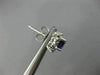 ESTATE 1CT DIAMOND & AAA AMETHYST 14K WHITE GOLD HALO EMERALD CUT STUD EARRINGS