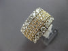 LARGE 3CT DIAMOND 14KT 2 TONE GOLD 3D CLASSIC MULTI ROW WEDDING ANNIVERSARY RING