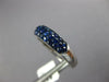 ESTATE 1.09CT AAA SAPPHIRE 18KT WHITE GOLD 3D THREE ROW CLASSIC PAVE FUN RING