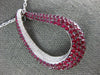 ESTATE LARGE 4.19CT DIAMOND & AAA RUBY 18KT WHITE GOLD 3D TEAR DROP FUN PENDANT
