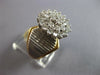 ESTATE LARGE 1.0CT DIAMOND 14KT WHITE & YELLOW GOLD CLUSTER FLOWER FUN LOVE RING